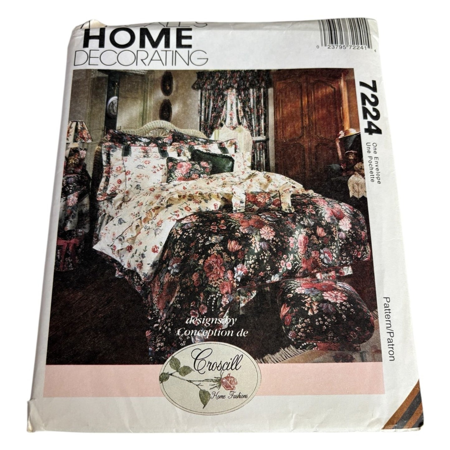 McCalls Sewing Pattern 7224 Home Decorating Swag Side Drapes Bedroom Pillow UC