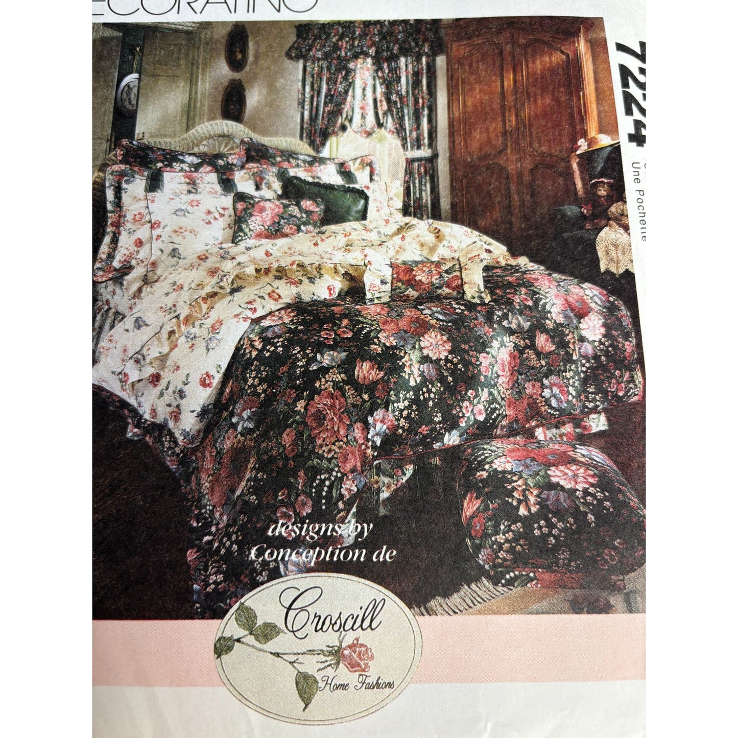 McCalls Sewing Pattern 7224 Home Decorating Swag Side Drapes Bedroom Pillow UC