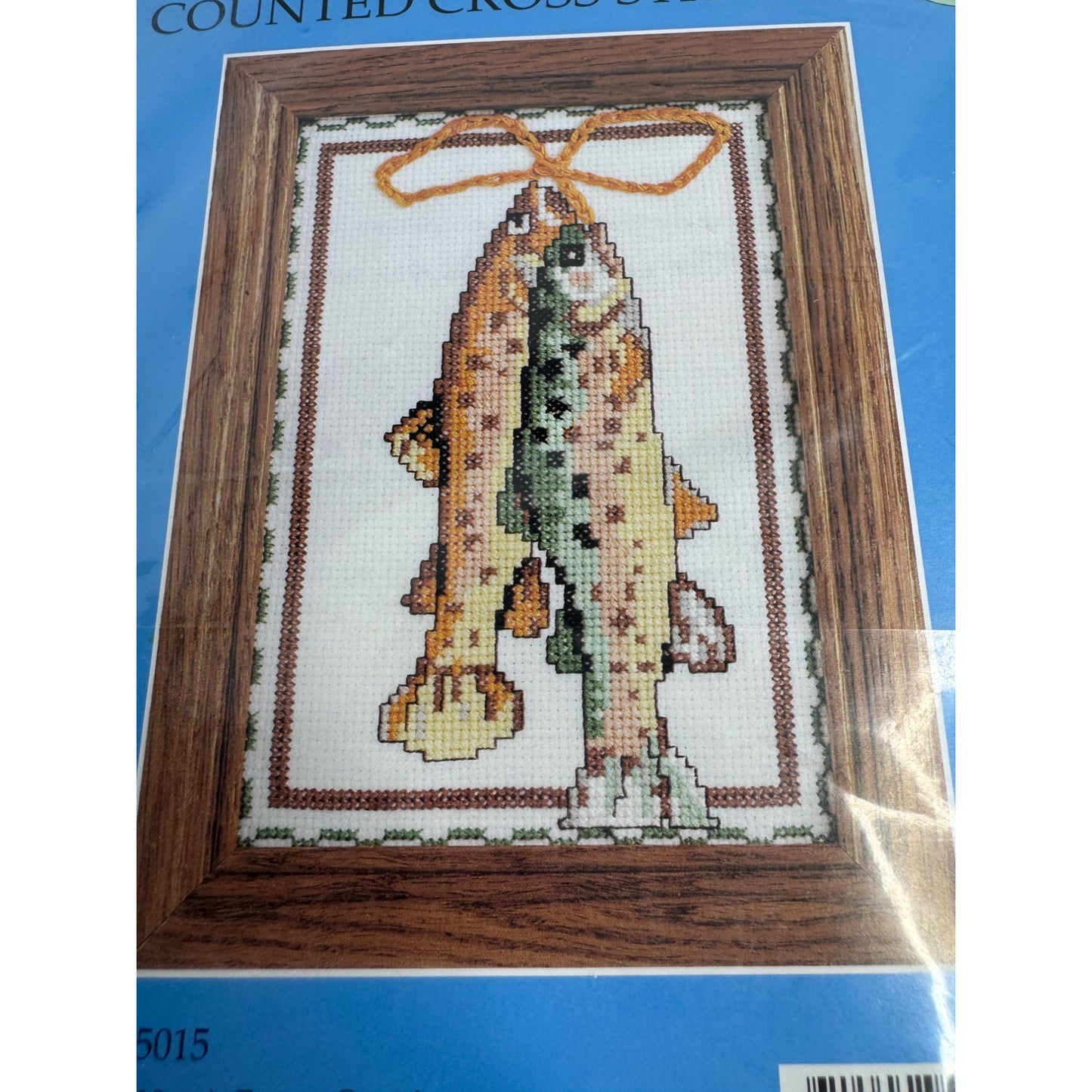 Candamar Designs Counted Cross Stitch Kit Trout Fish Fishing Beginner Project