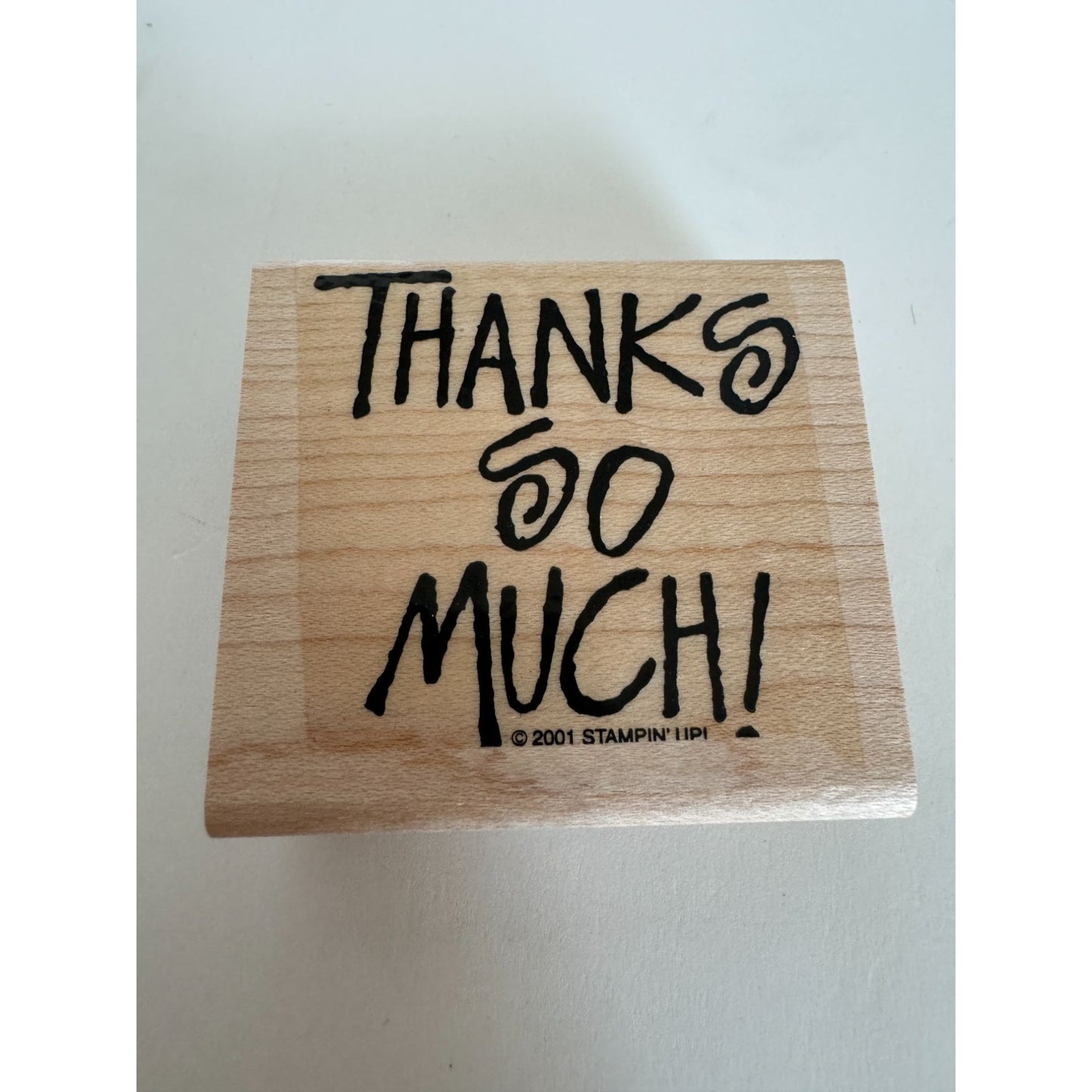 Stampin Up Rubber Stamp Thanks So Much Thank You Card Making Words Bold Spiral