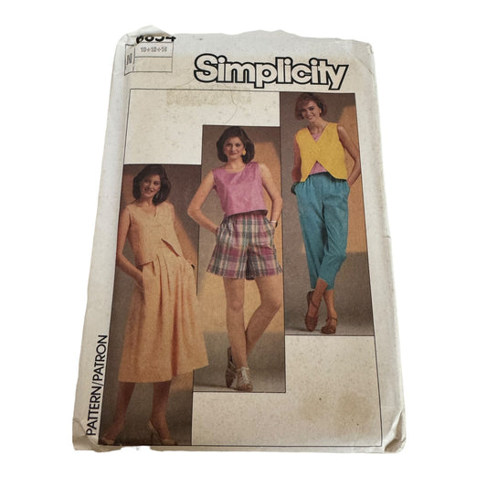 Simplicity Sewing Pattern 6854 Top Skirt Cropped Pants Shorts Outfit 10-14 Uncut