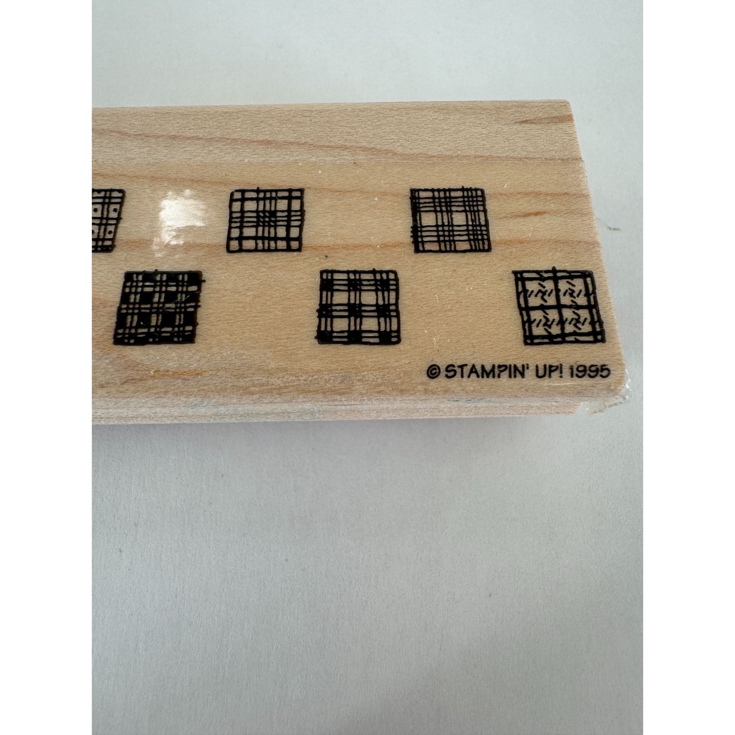 Stampin Up Rubber Stamp Plaid Patches Square Pattern Quilting Border Card Making