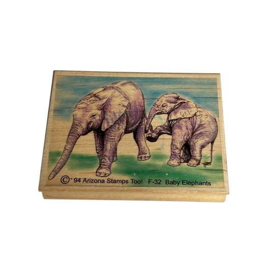 Arizona Stamps Too Rubber Stamp Baby Elephants Nature Safari Animals Zoo Family