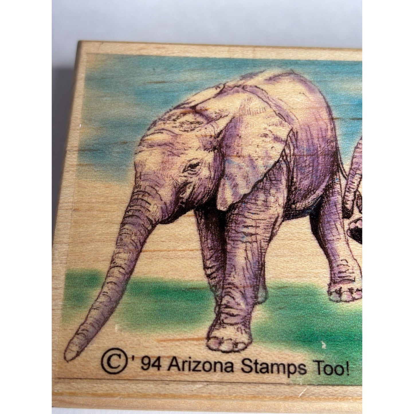 Arizona Stamps Too Rubber Stamp Baby Elephants Nature Safari Animals Zoo Family