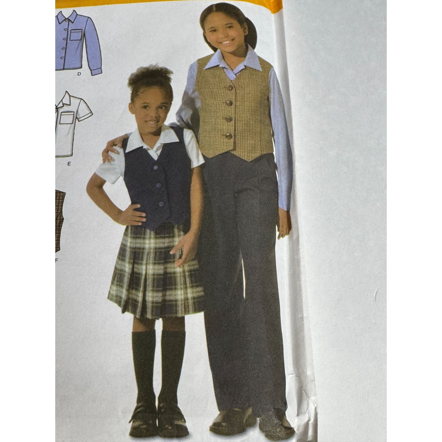 Simplicity Sewing Pattern 4978 Childs School Uniform Pants Skirt Girls 7-14 UC