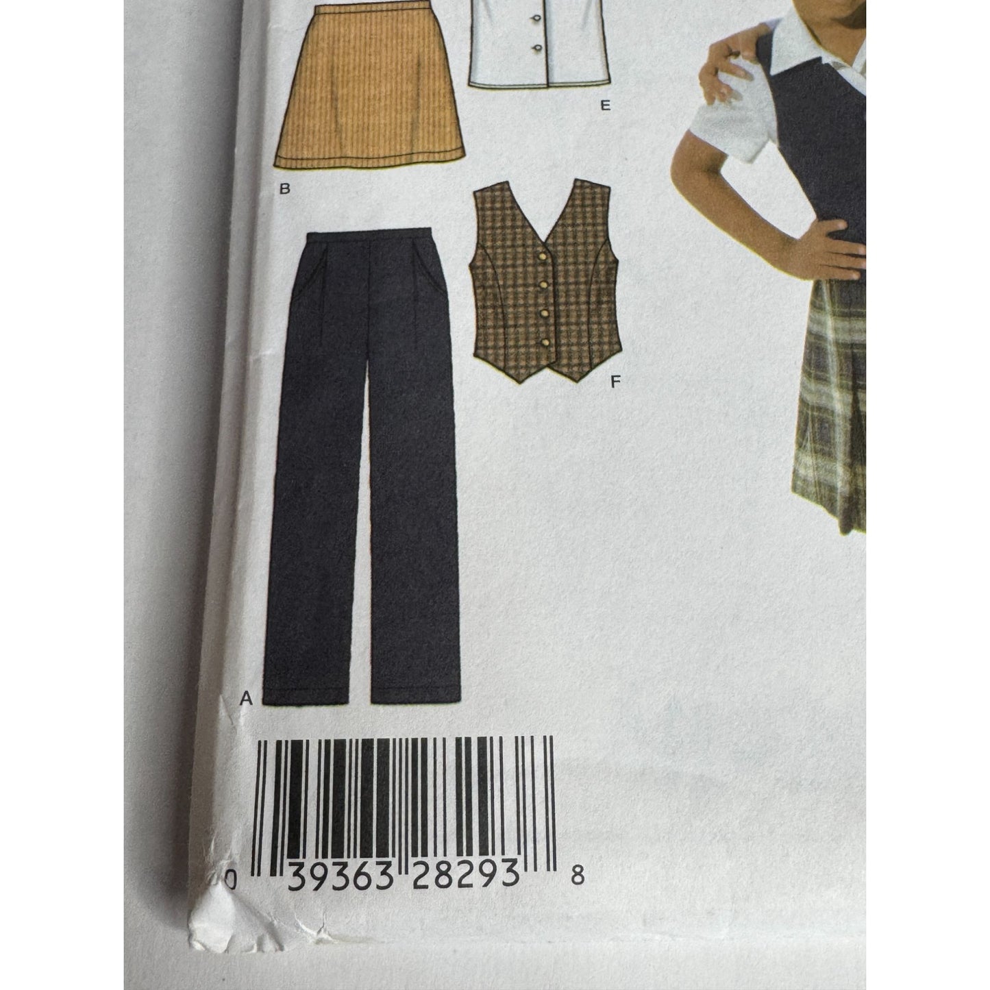 Simplicity Sewing Pattern 4978 Childs School Uniform Pants Skirt Girls 7-14 UC