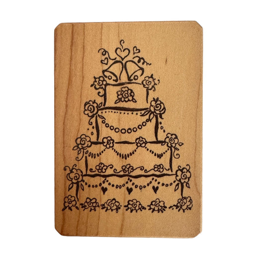 Inkadinkado Tiered Floral Wedding Cake Rubber Stamp Galerie Vernissage Celebrate