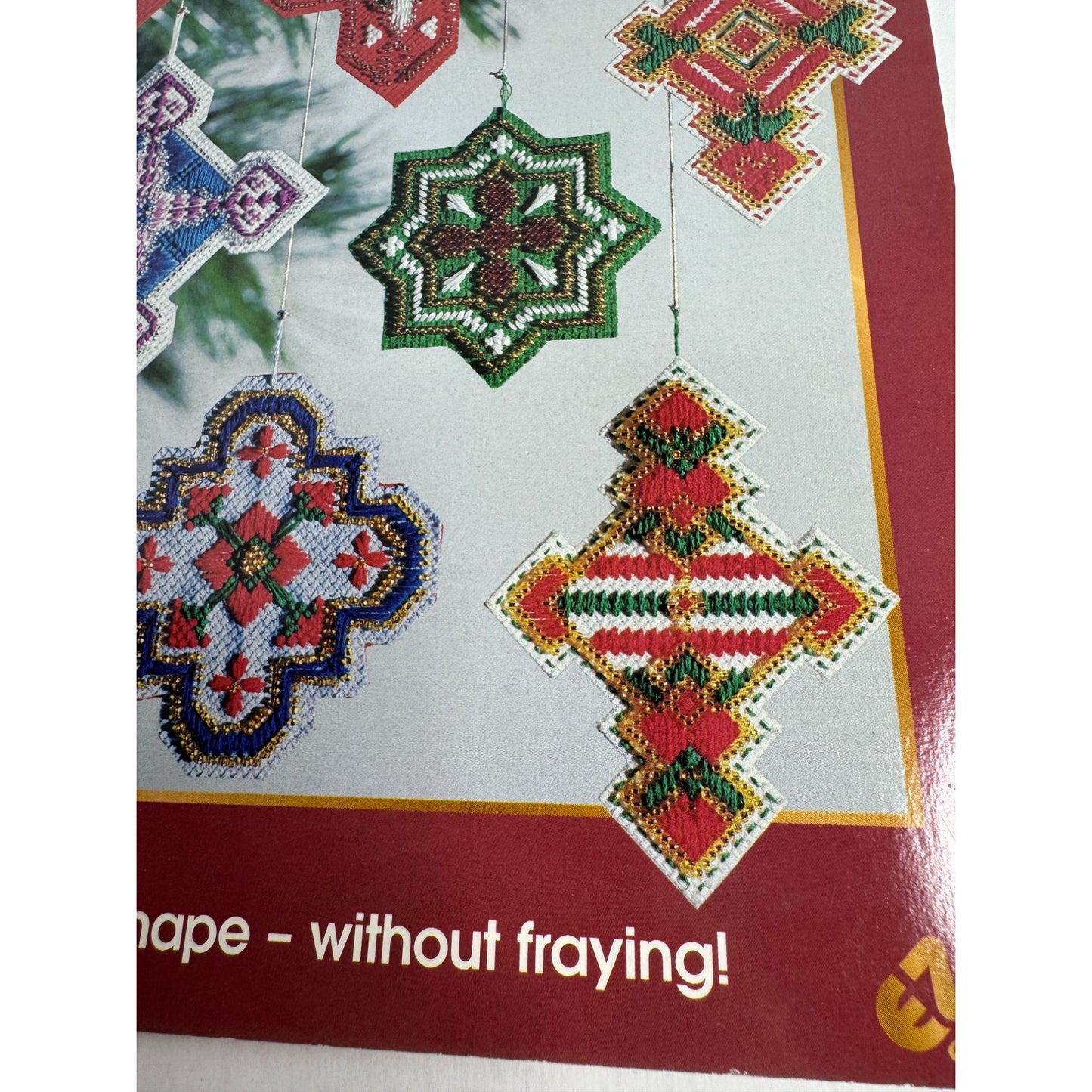 Zweigart Aida Plus Beaded Ornaments Pattern Book Cross Stitch Christmas Holidays