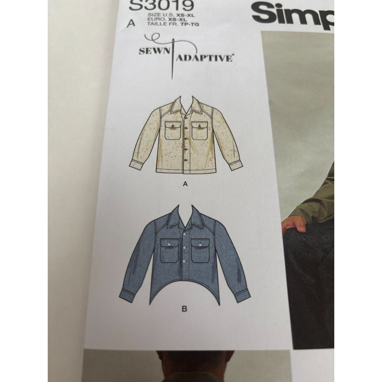 Simplicity Sewing Pattern S3019 Sewn Adaptive Jacket Shacket Mobility Comfort UC