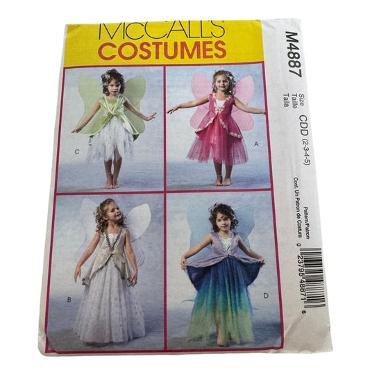 McCalls Costumes Sewing Pattern M4887 Girls Fairy Dress Sizes 2 3 4 5