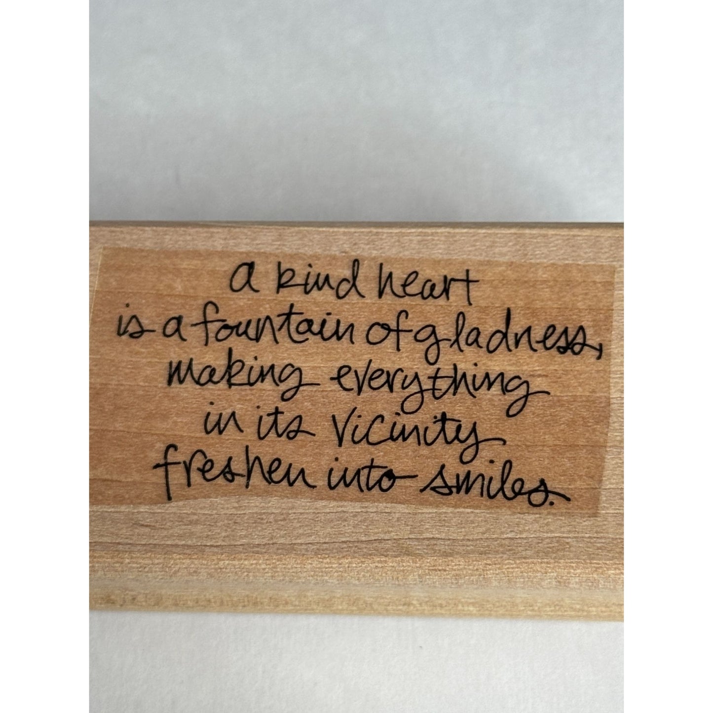 Stampin Up Rubber Stamp Washington Irving Kind Heart Friendship Quote Words