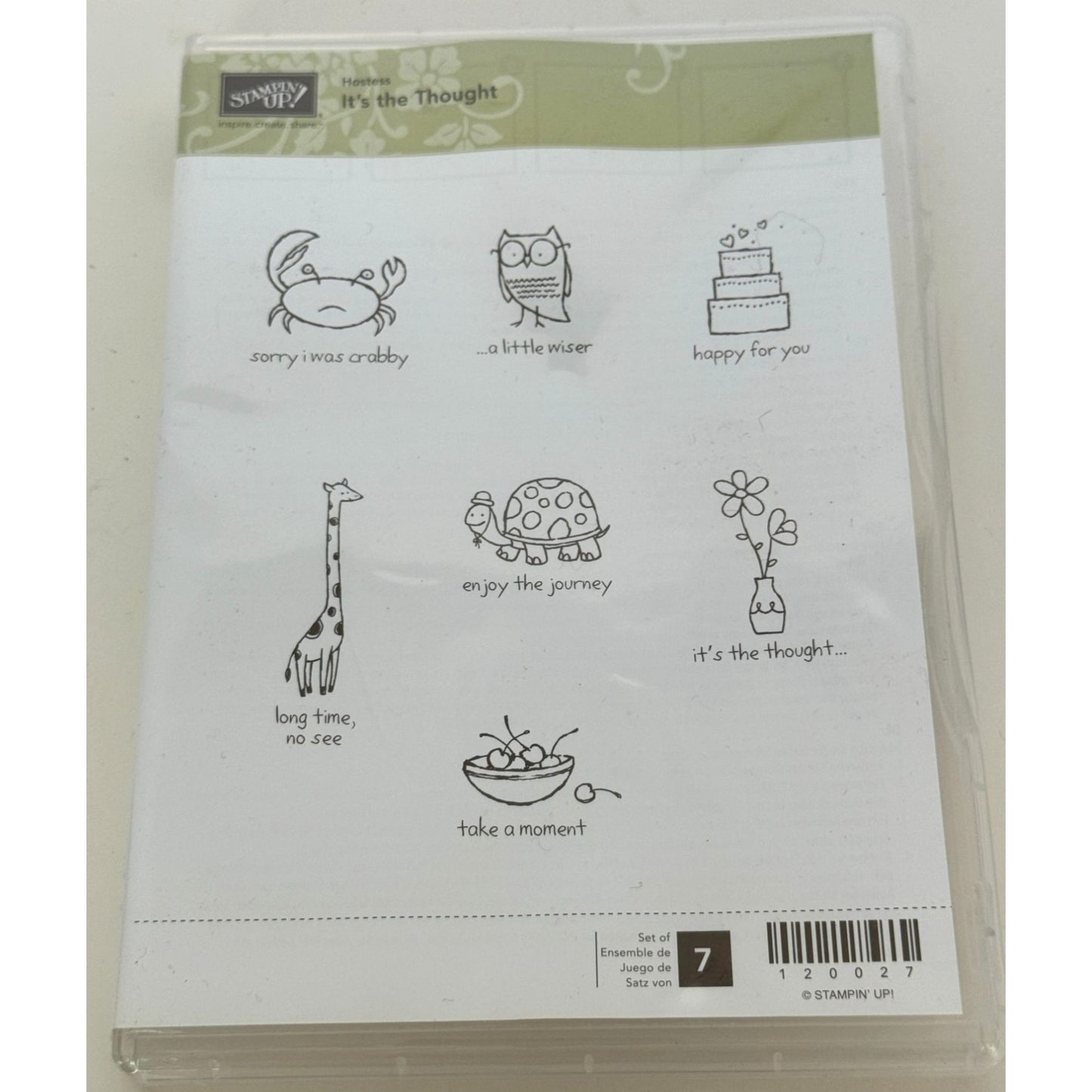 Stampin Up It is The Thought Clear Mount Stamp Set Funny Humor Card Making Words