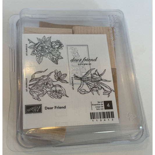 Stampin Up Dear Friend Rubber Stamp Set Rose Poppy Flowers Card Making Flowers