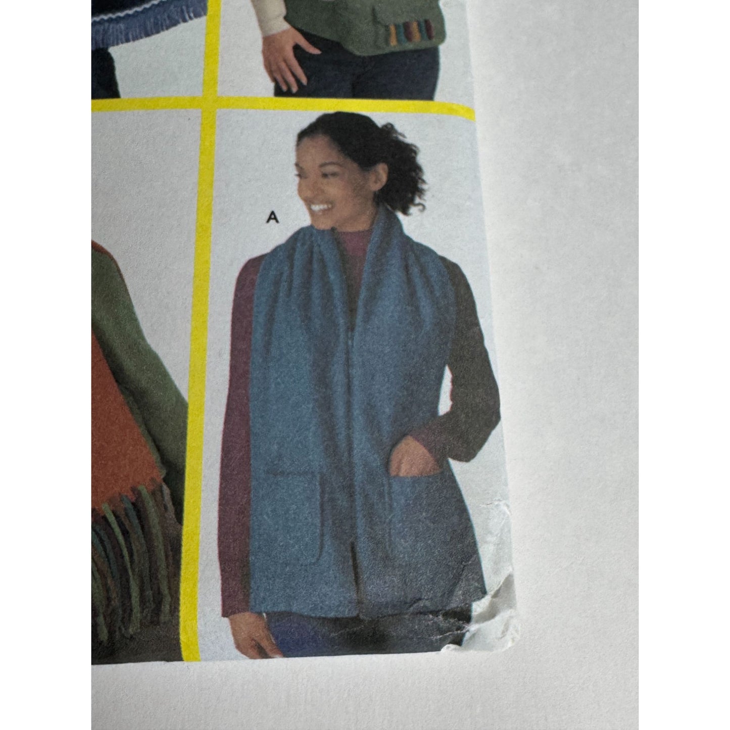 Simplicity Sewing Pattern For Dummies 9822 Fleece Accessories Scarf Poncho Bag