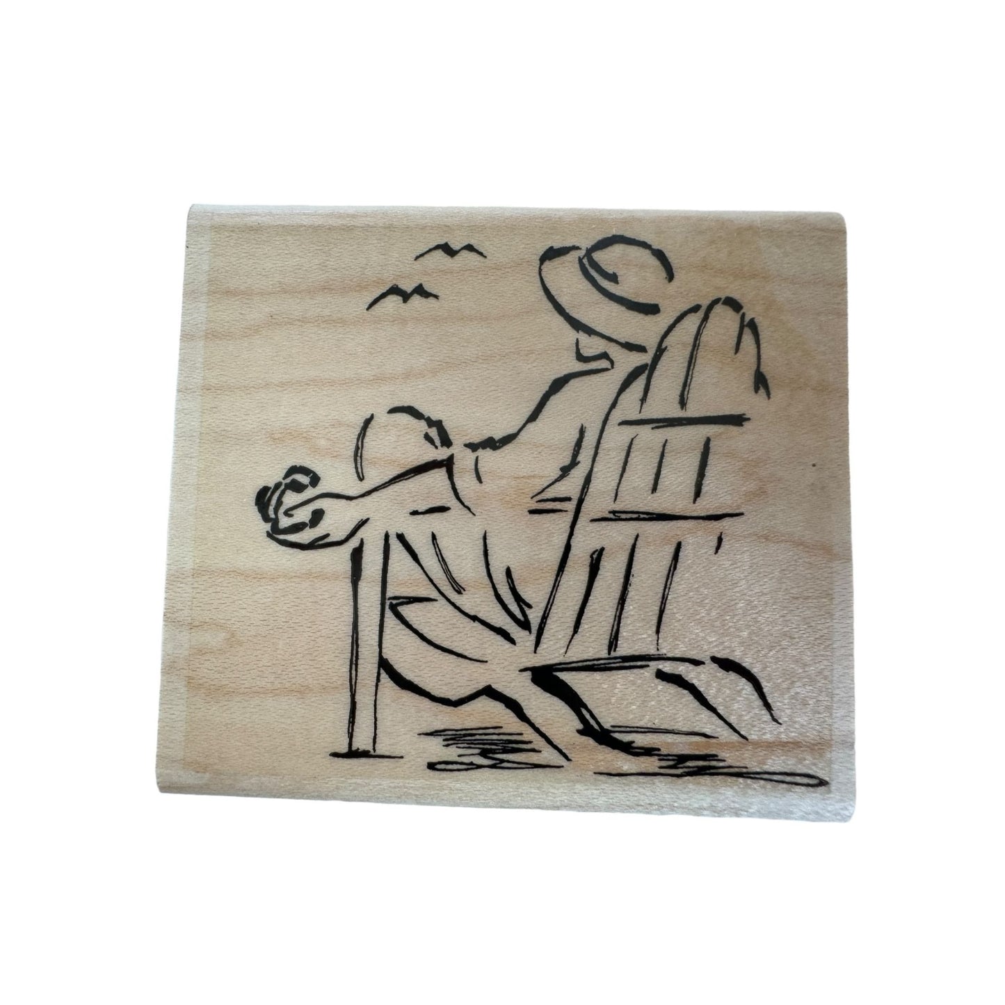 Stampin Up Rubber Stamp Relaxing Beach Scene Chair Seaside Sketches Vacation