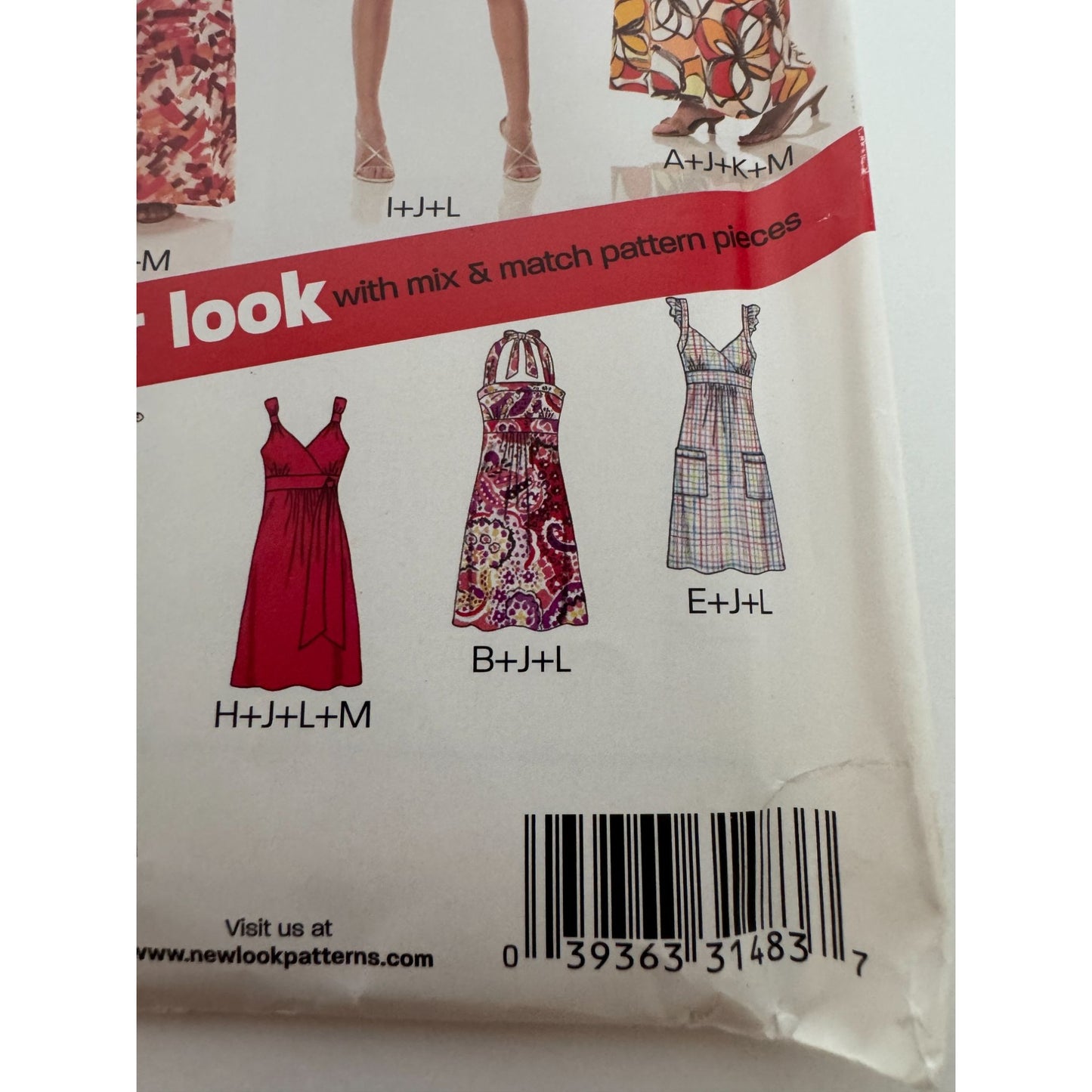 New Look Sewing Pattern 6774 Dresses Sleeveless Halter V-Neck Size 10-22 Uncut