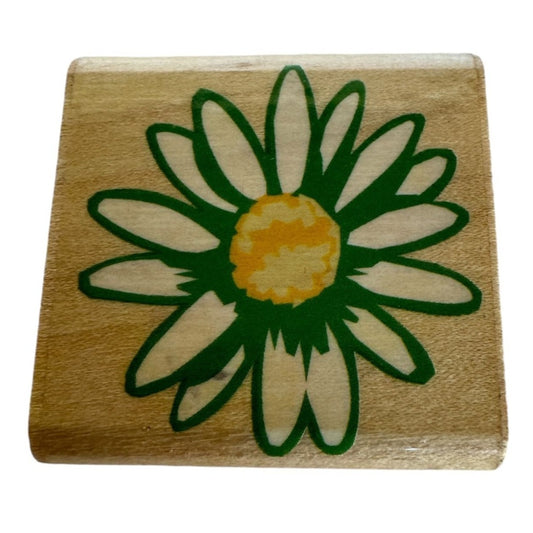 Rubber Stamp Daisy Flower Wood Mounted Friendship Card Making Garden 1.5 inches