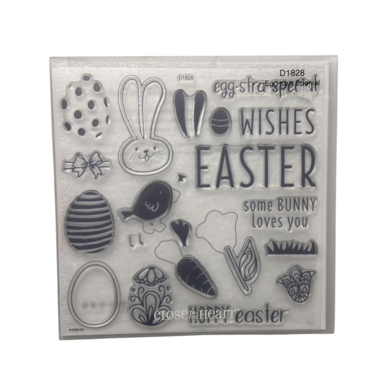 CTMH My Acrylix Stamps Set Eggstra Special Easter Bunny Puns Spring Funny Eggs