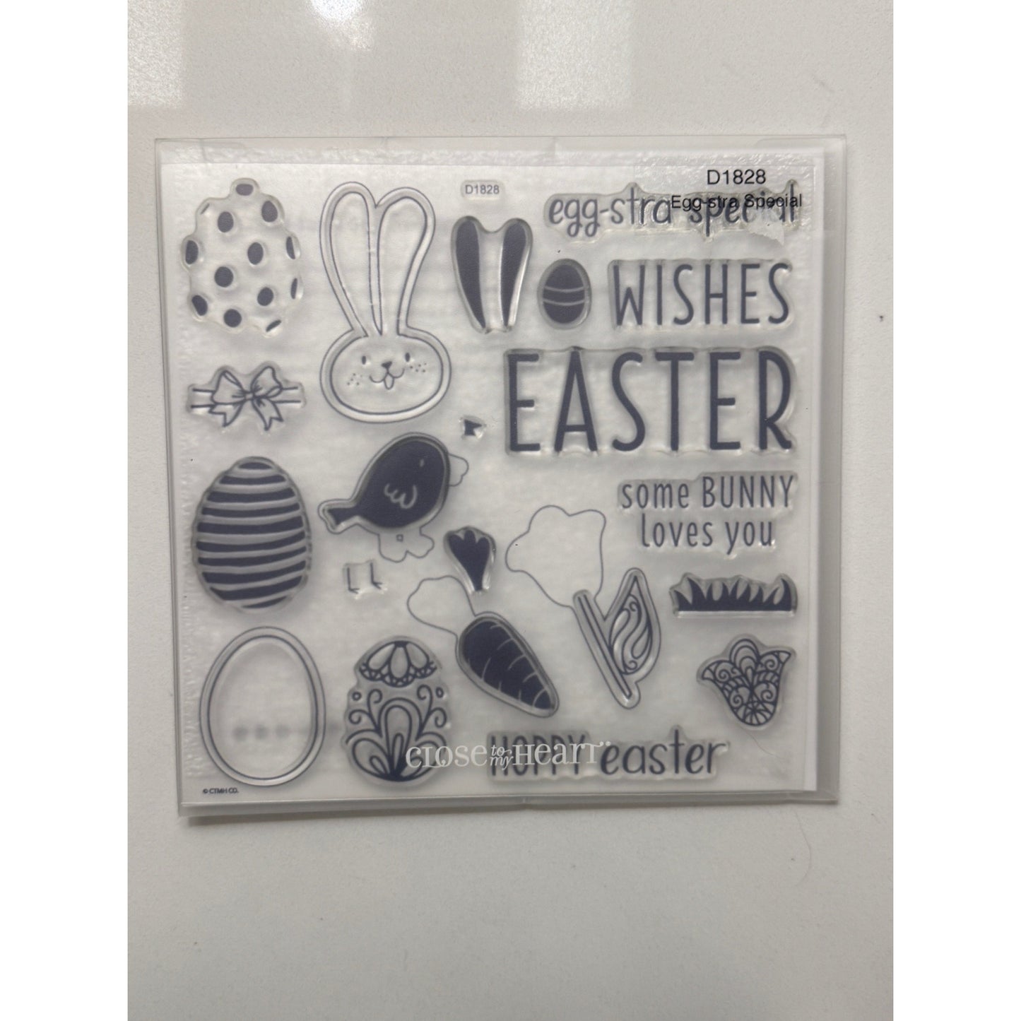 CTMH My Acrylix Stamps Set Eggstra Special Easter Bunny Puns Spring Funny Eggs