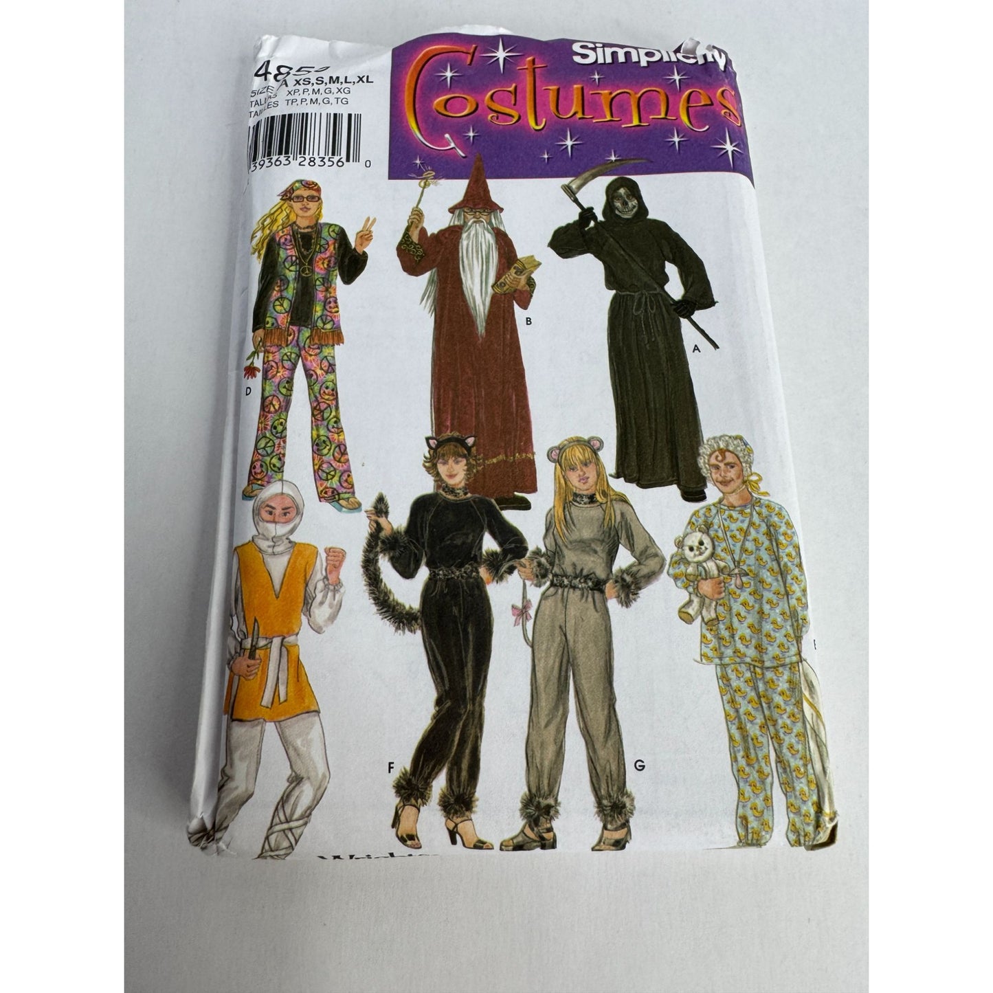 Simplicity Sewing Pattern 4850 Halloween Costume Wizard Ninja Cat Mouse UC XS-XL