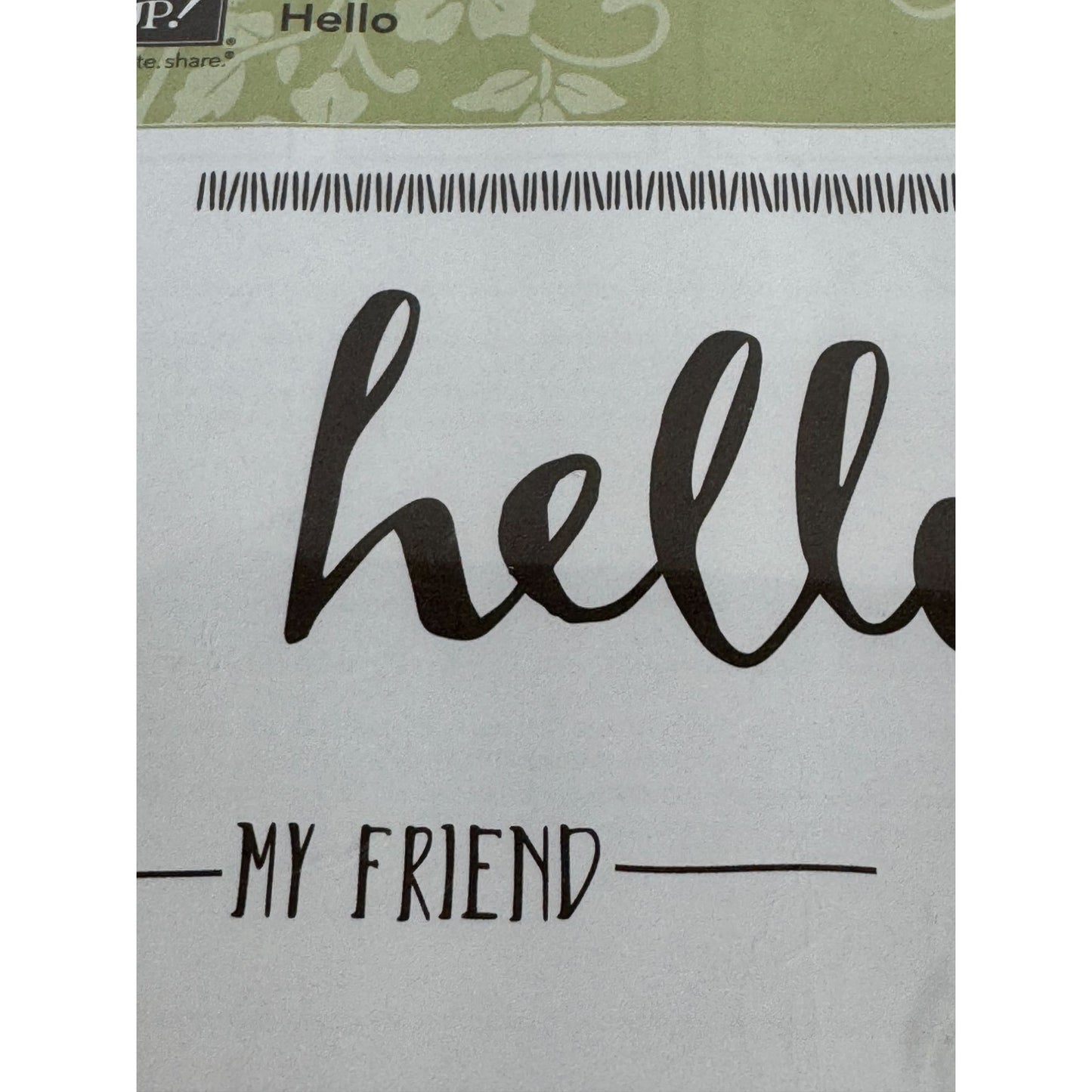 Stampin Up Rubber Stamp Set Hello My Friend Birthday Boy Girl Card Making Words