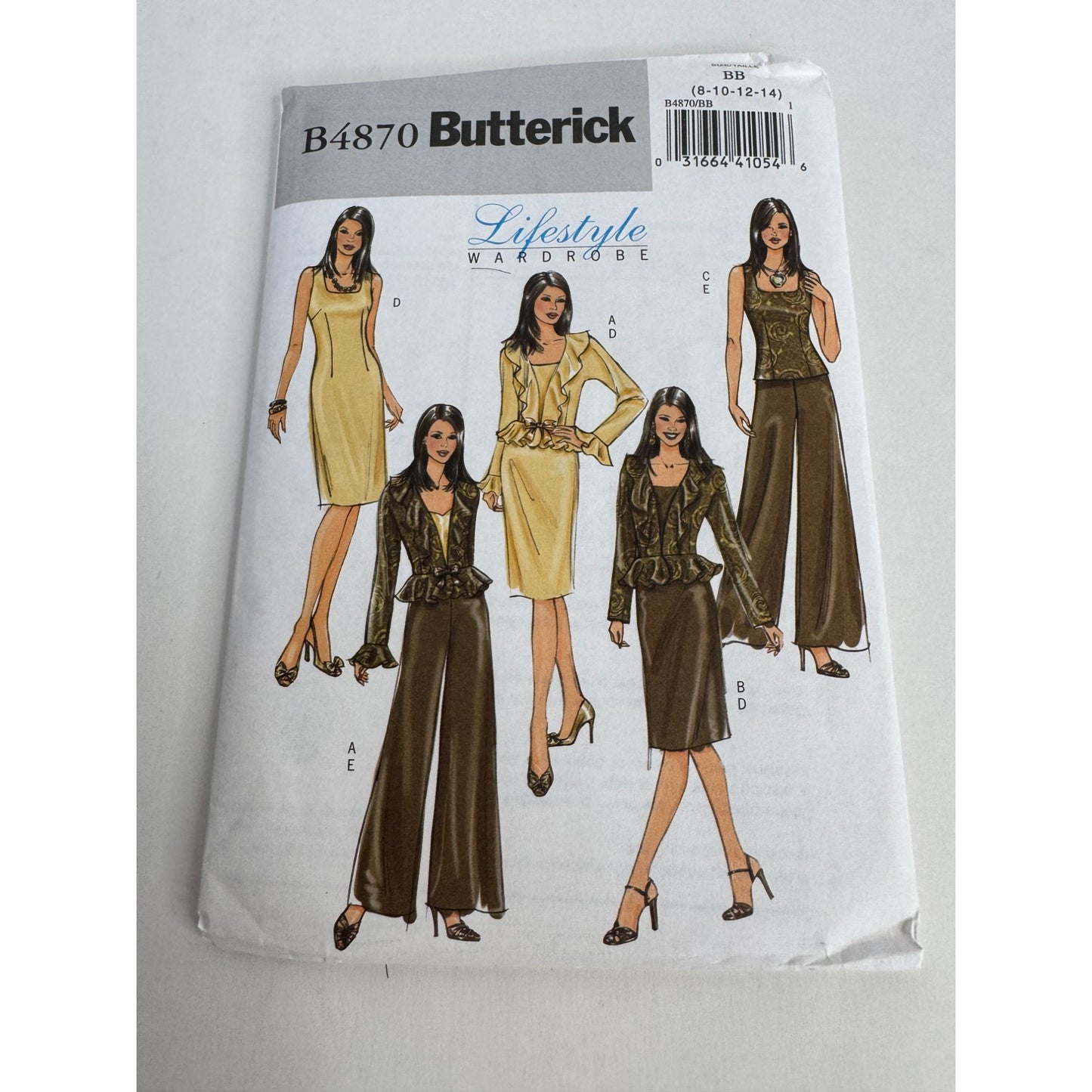 Butterick Sewing Pattern B4870 Lifestyle Wardrobe Easy Jacket Dress Pants 8-14