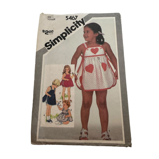 Simplicity Sewing Pattern 5467 Toddler Sundresses Bloomers Summer Size 2 Uncut