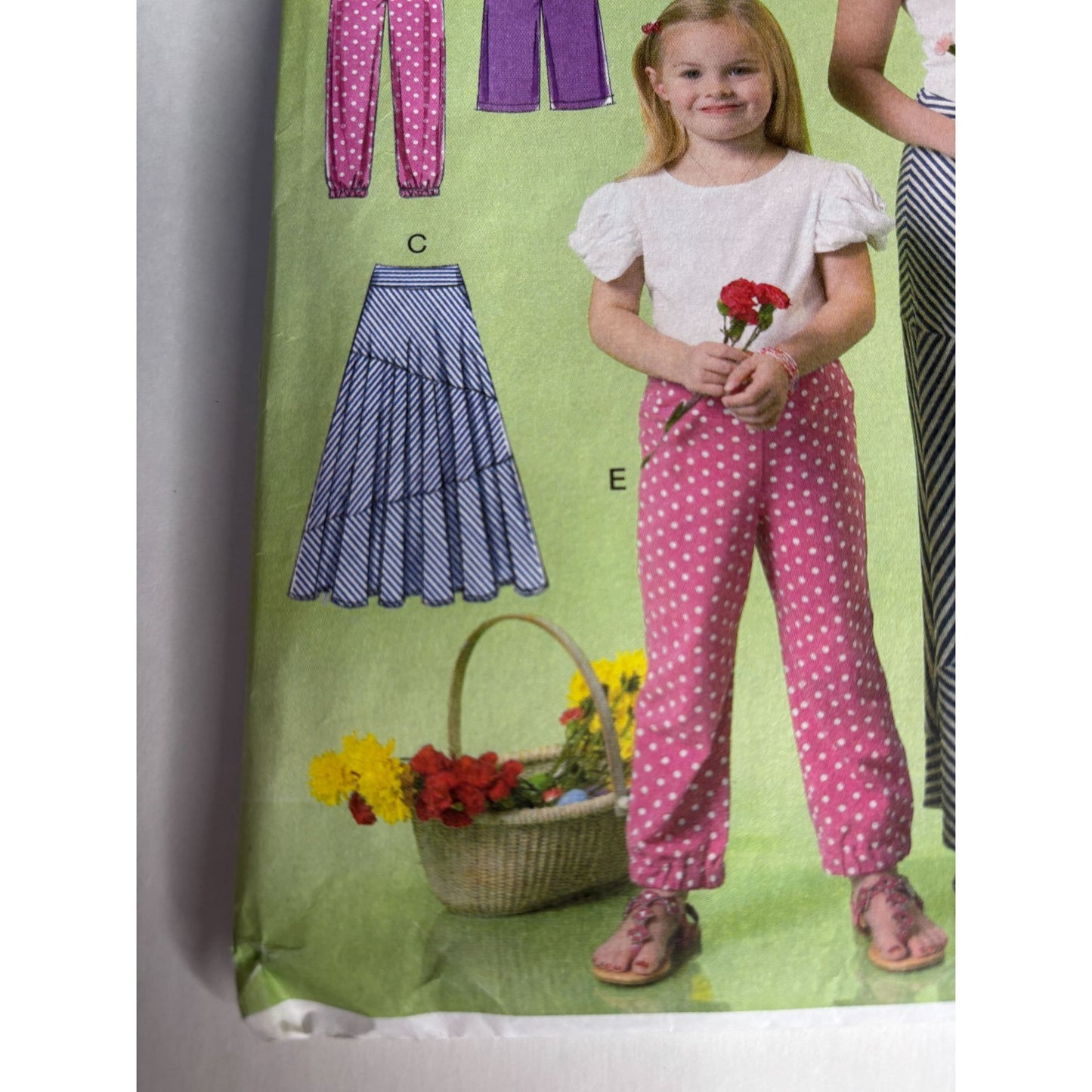 McCalls Sewing Pattern M7113 Girls Skirt Wide Leg Pants 7 8 10 12 14 Easy Uncut