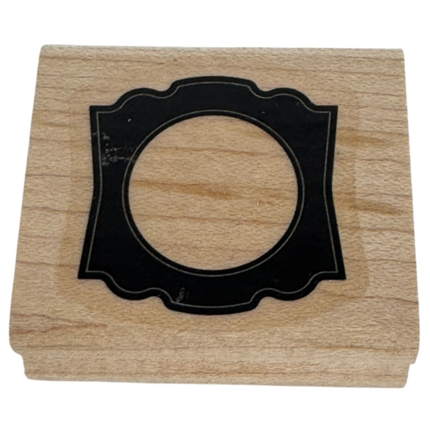 Stampin Up Wood Mounted Rubber Stamp Decorative Frame With Ornate Circle Design