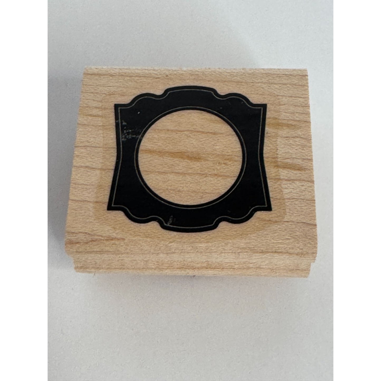 Stampin Up Wood Mounted Rubber Stamp Decorative Frame With Ornate Circle Design