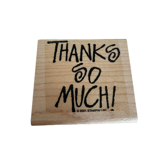 Stampin Up Rubber Stamp Thanks So Much Thank You Card Making Words Bold Spiral