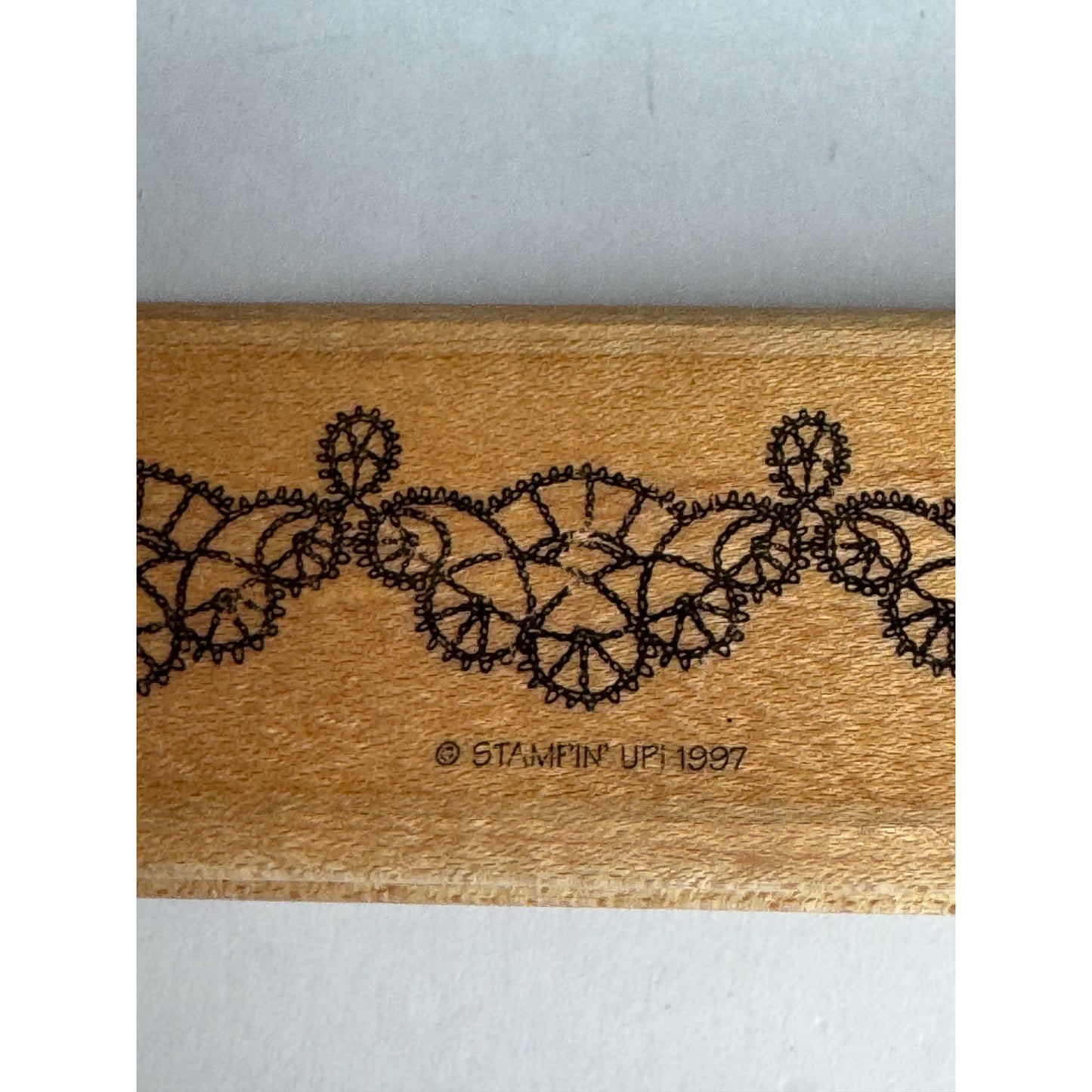 Stampin Up Rubber Stamp Lace Arch Doily Steam Punk Border Mechanical Gears Edge