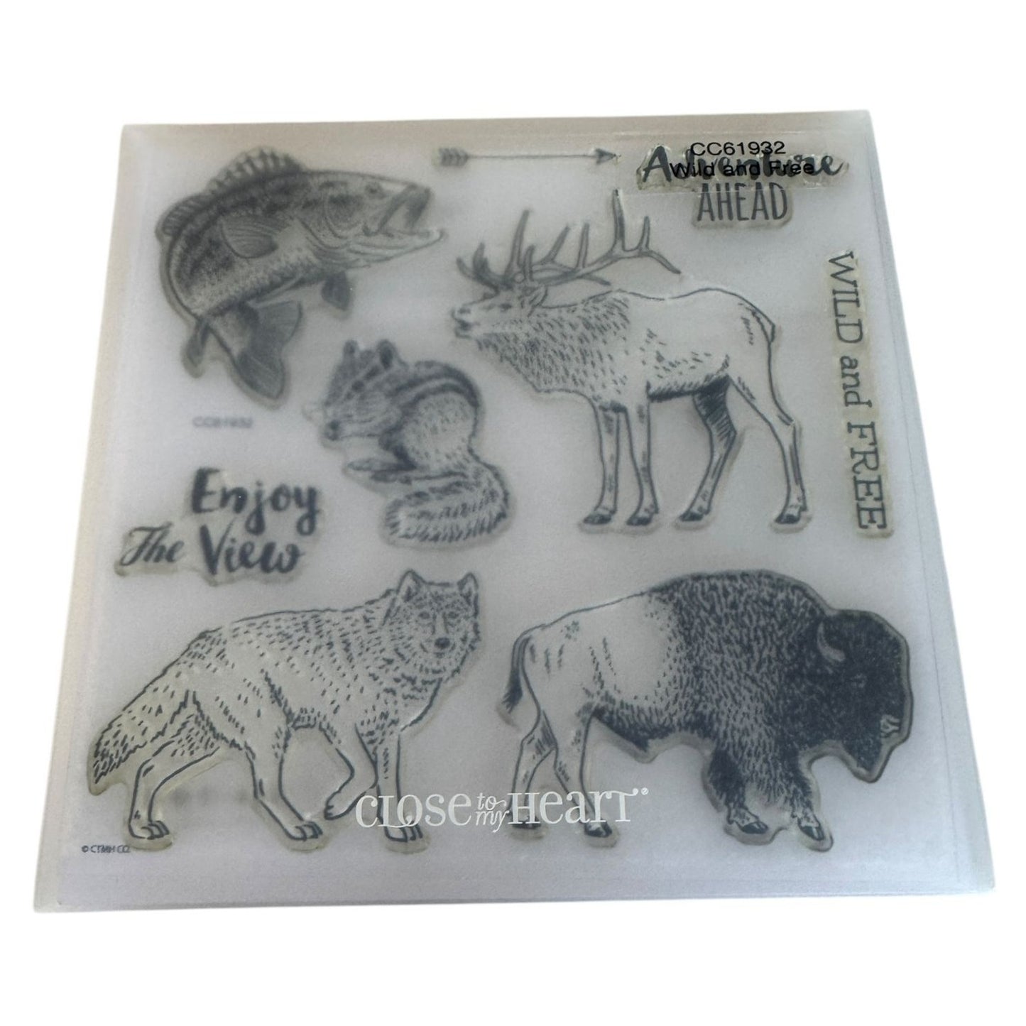 Close To My Heart Acrylic Stamps Wild and Free Animals Buffalo Camp My Acrylix