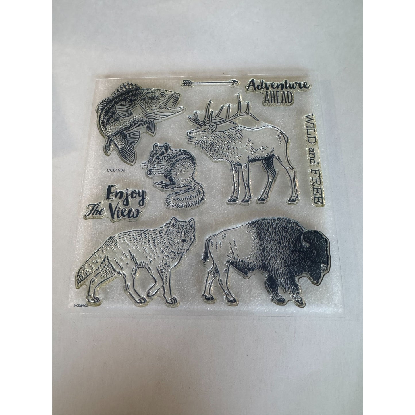 Close To My Heart Acrylic Stamps Wild and Free Animals Buffalo Camp My Acrylix