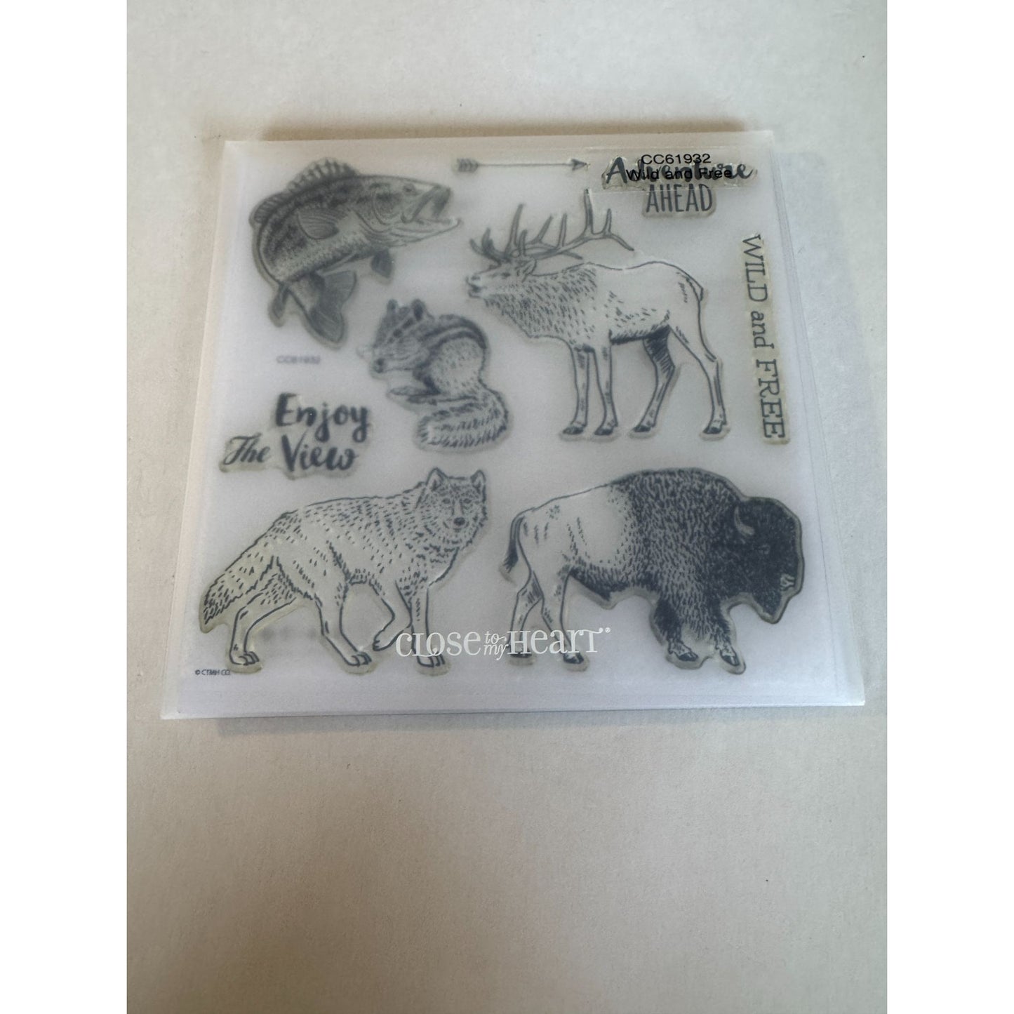 Close To My Heart Acrylic Stamps Wild and Free Animals Buffalo Camp My Acrylix