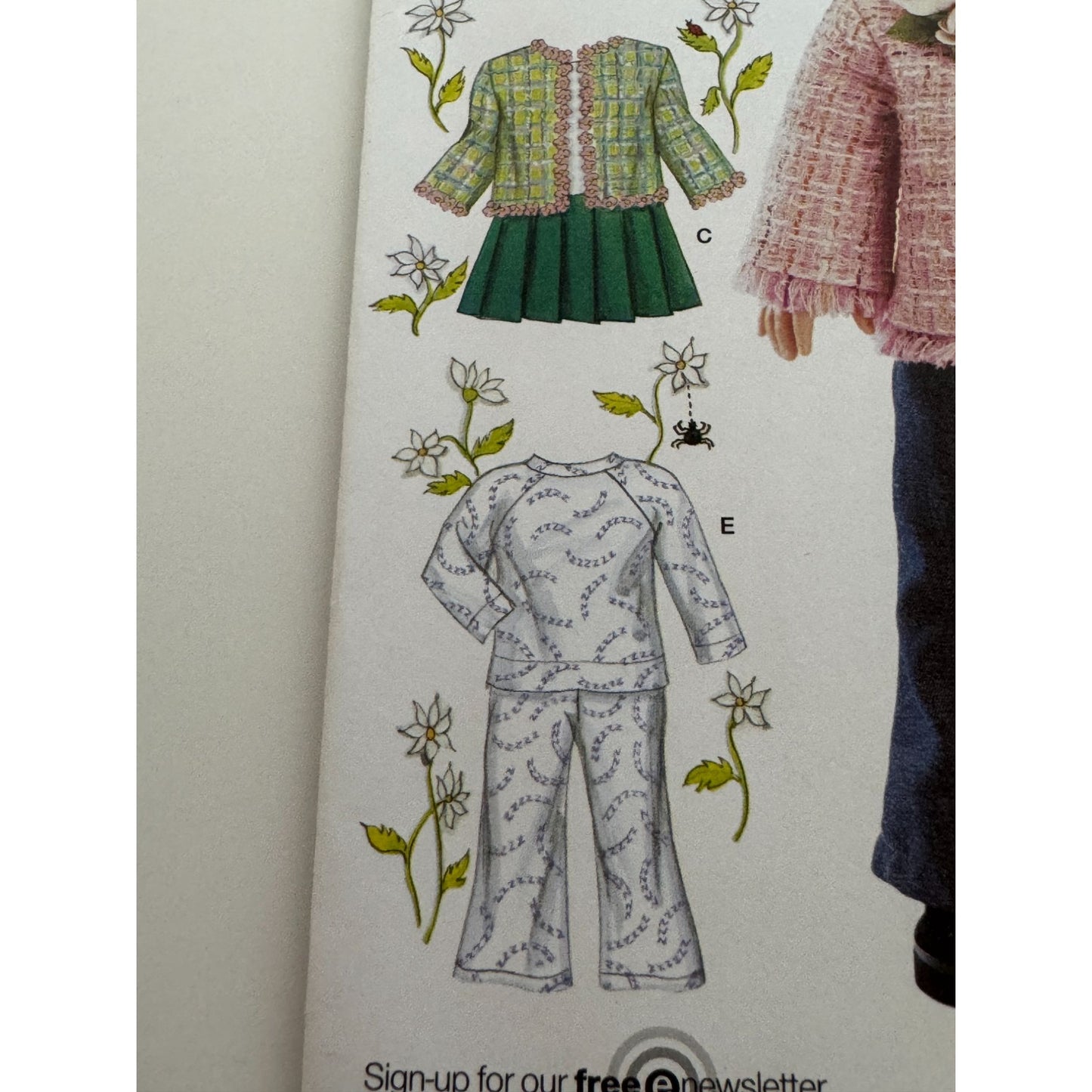 Simplicity Sewing Pattern 4297 Doll Clothing Outfit Top Pants Jacket Skirt 18 in