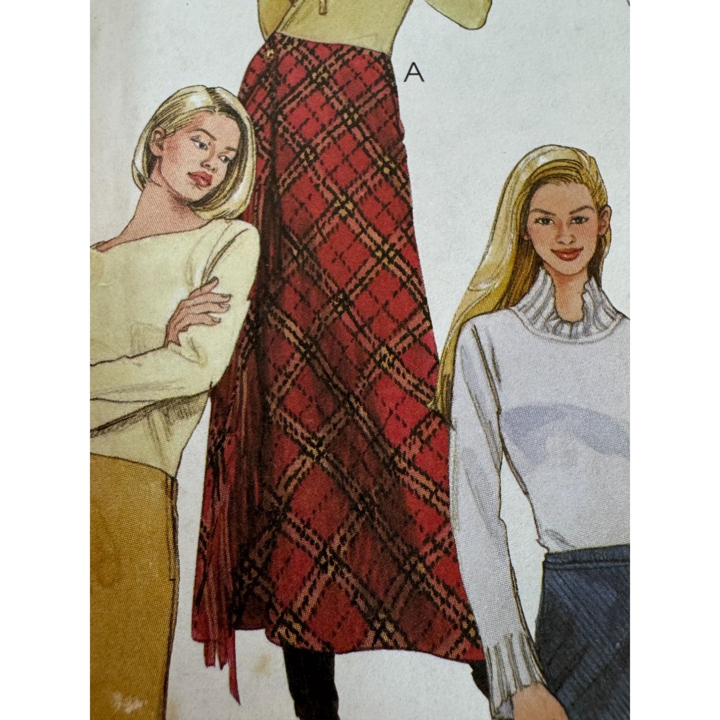 McCalls Sewing Pattern 3398 Mock Wrap Skirts Work Career Easy 12 14 16 18 Uncut