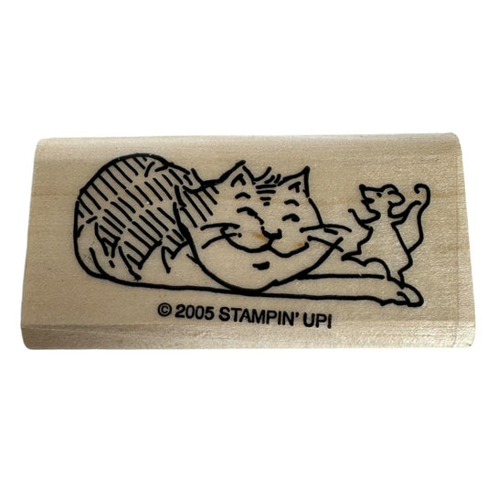 Stampin Up Rubber Stamp Cat and Mouse Friendship Card Making Playful Pets Dance