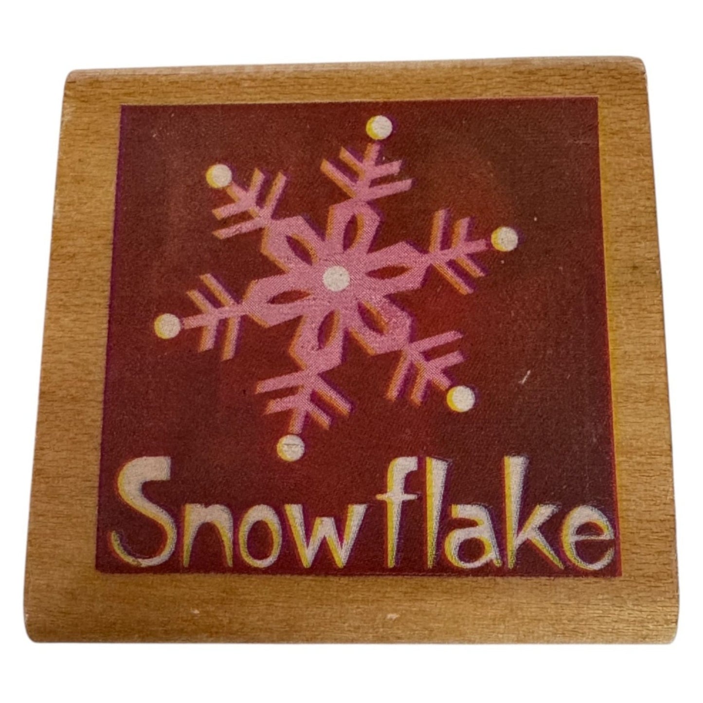 Snowflake Wood Mounted Rubber Stamp Winter Holidays Christmas Card Making Snow