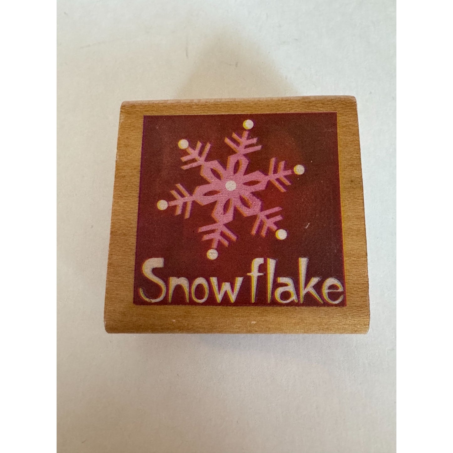 Snowflake Wood Mounted Rubber Stamp Winter Holidays Christmas Card Making Snow