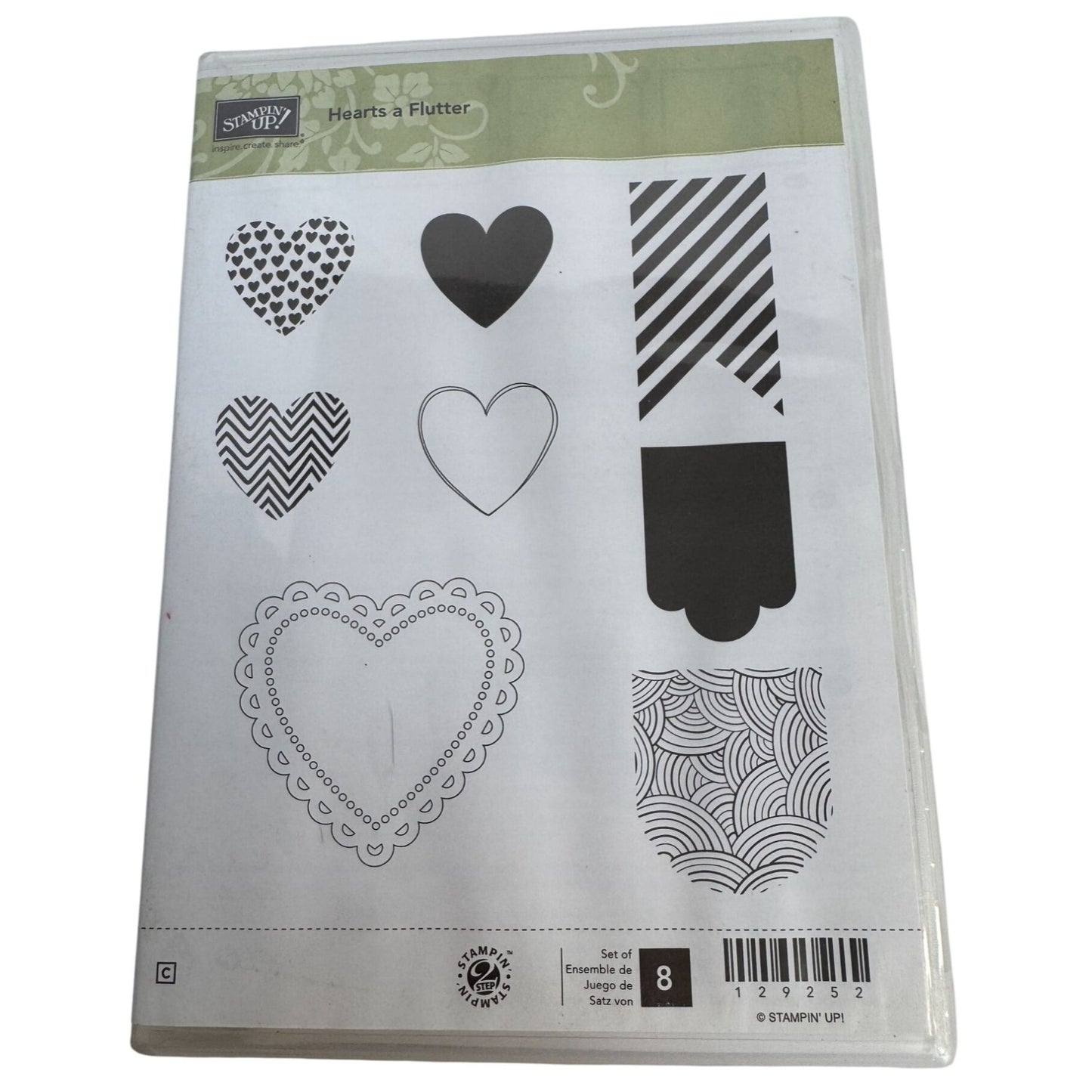 Stampin Up Rubber Stamp Set Hearts A Flutter Valentines Day Gift Tag Card Making