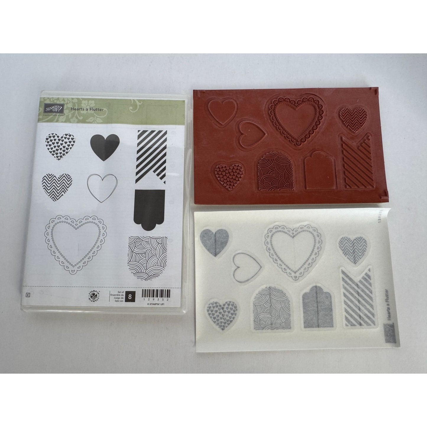 Stampin Up Rubber Stamp Set Hearts A Flutter Valentines Day Gift Tag Card Making