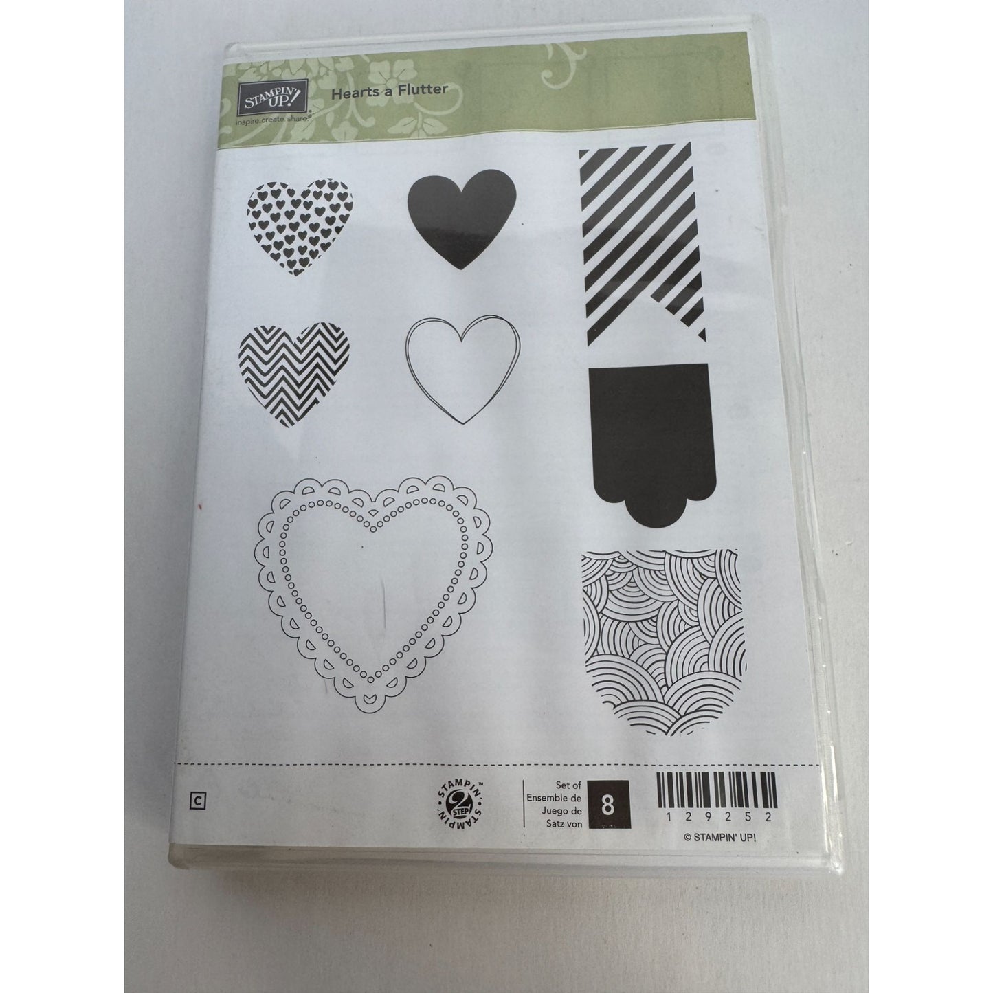 Stampin Up Rubber Stamp Set Hearts A Flutter Valentines Day Gift Tag Card Making