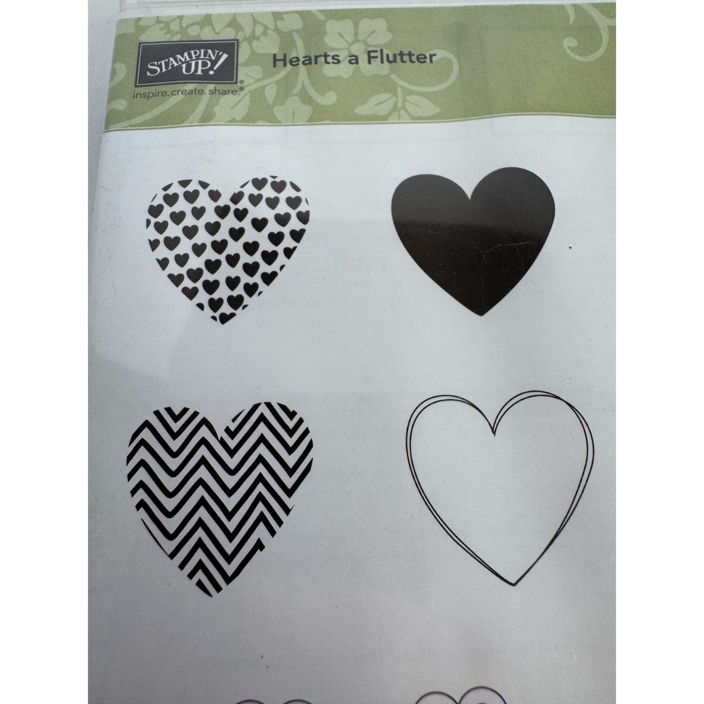 Stampin Up Rubber Stamp Set Hearts A Flutter Valentines Day Gift Tag Card Making