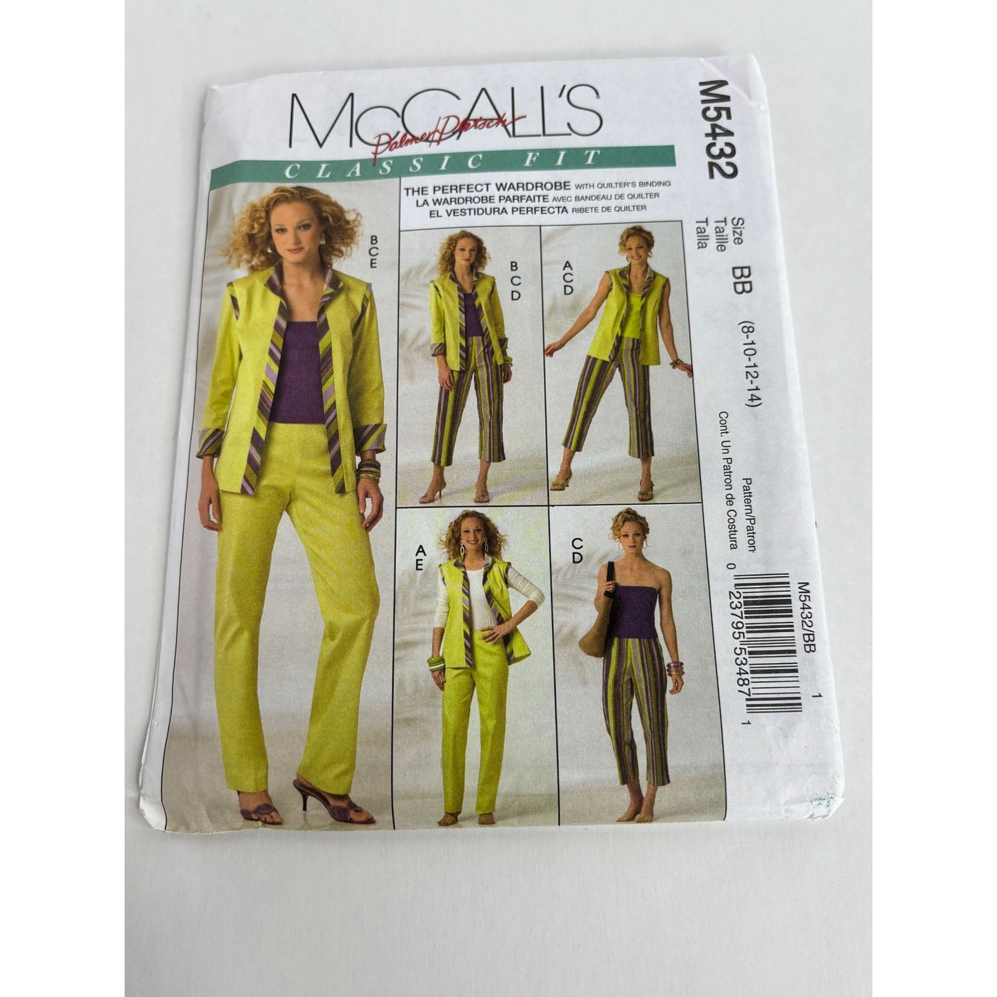 McCalls Sewing Pattern M5432 Misses Jacket Top Pants Outfit Wardrobe 8-14 Uncut