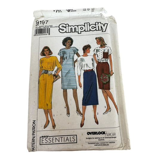 Simplicity Sewing Pattern 9197 Dress Kimono Sleeves Pockets Work Size 6-22 Uncut