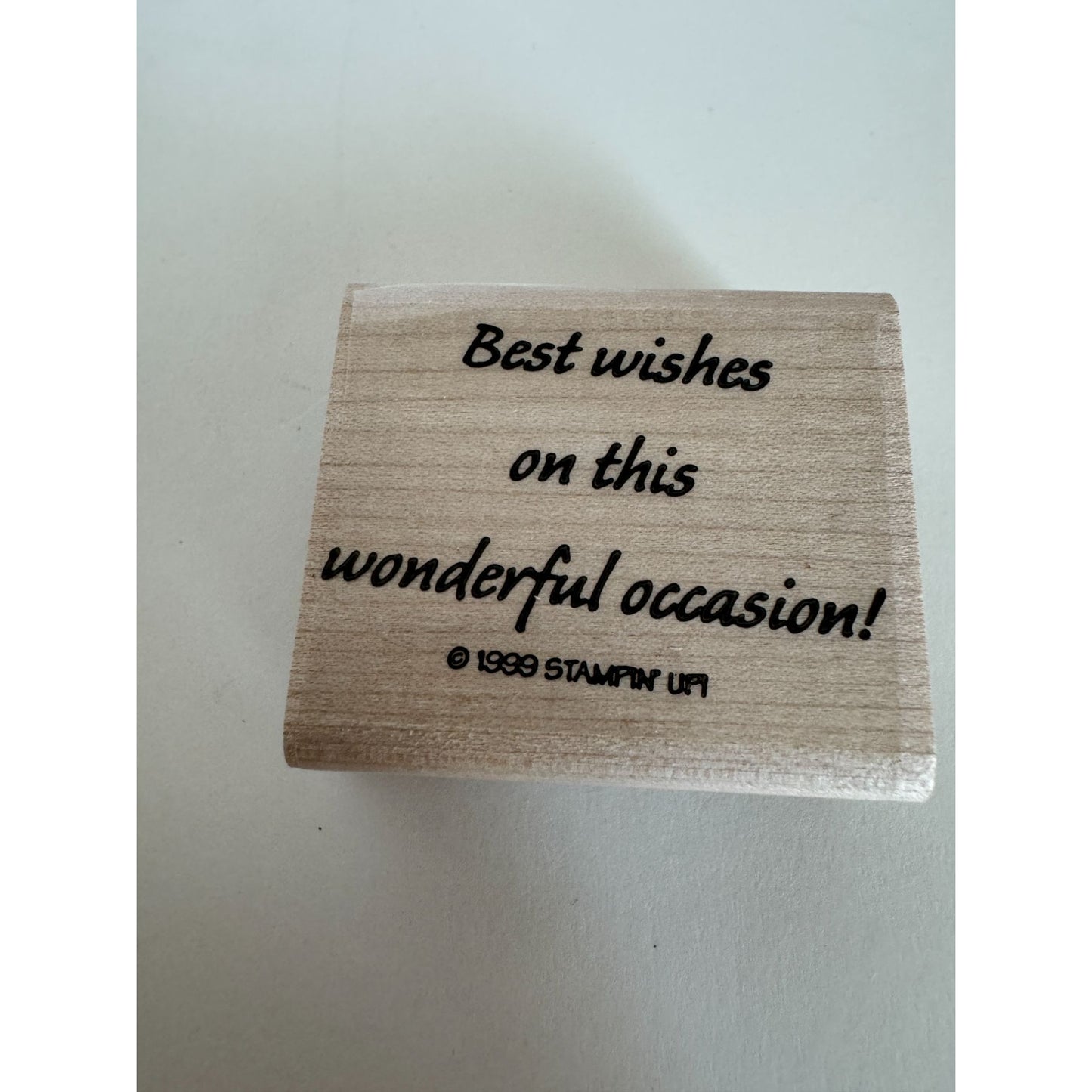 Stampin Up Rubber Stamp Best Wishes On This Wonderful Occasion Wedding Card Word