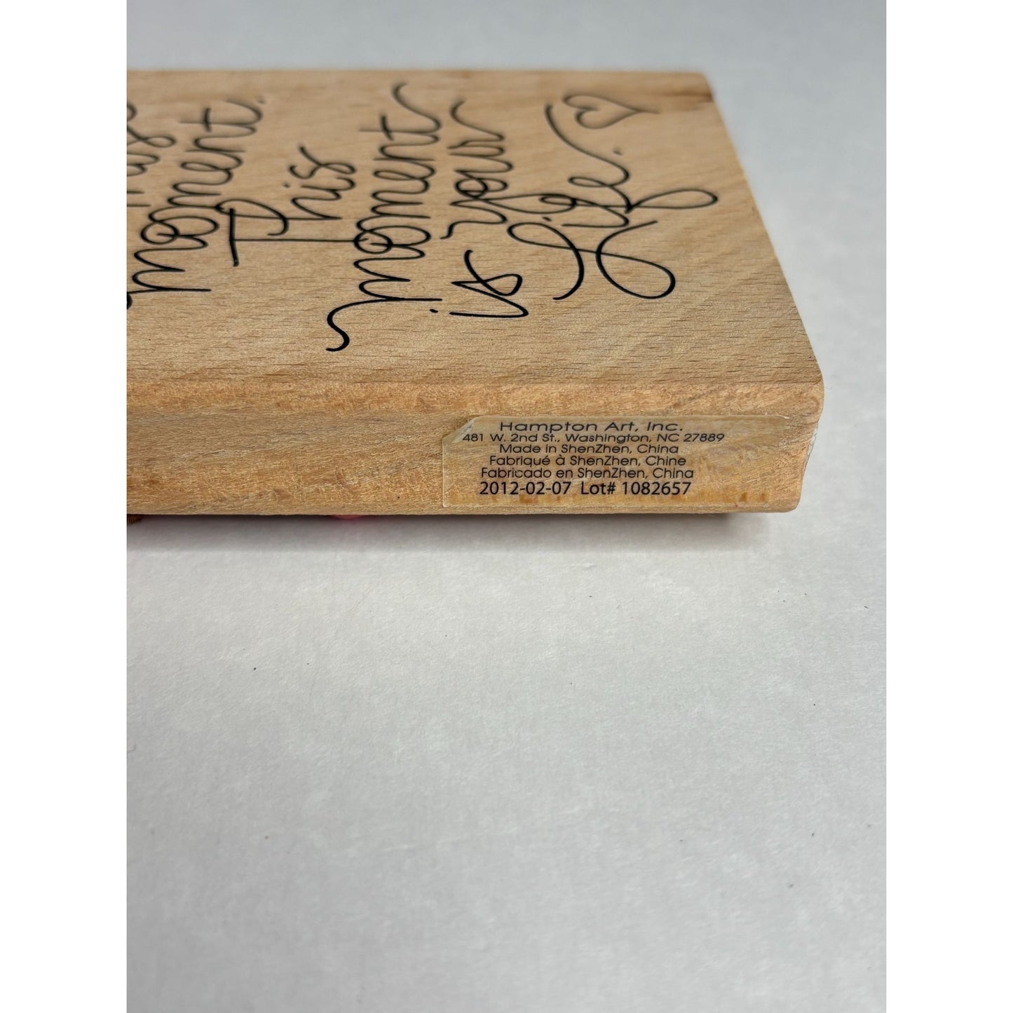 Hampton Art Ditto Rubber Stamp Be Happy For This Moment Life Card Making Words