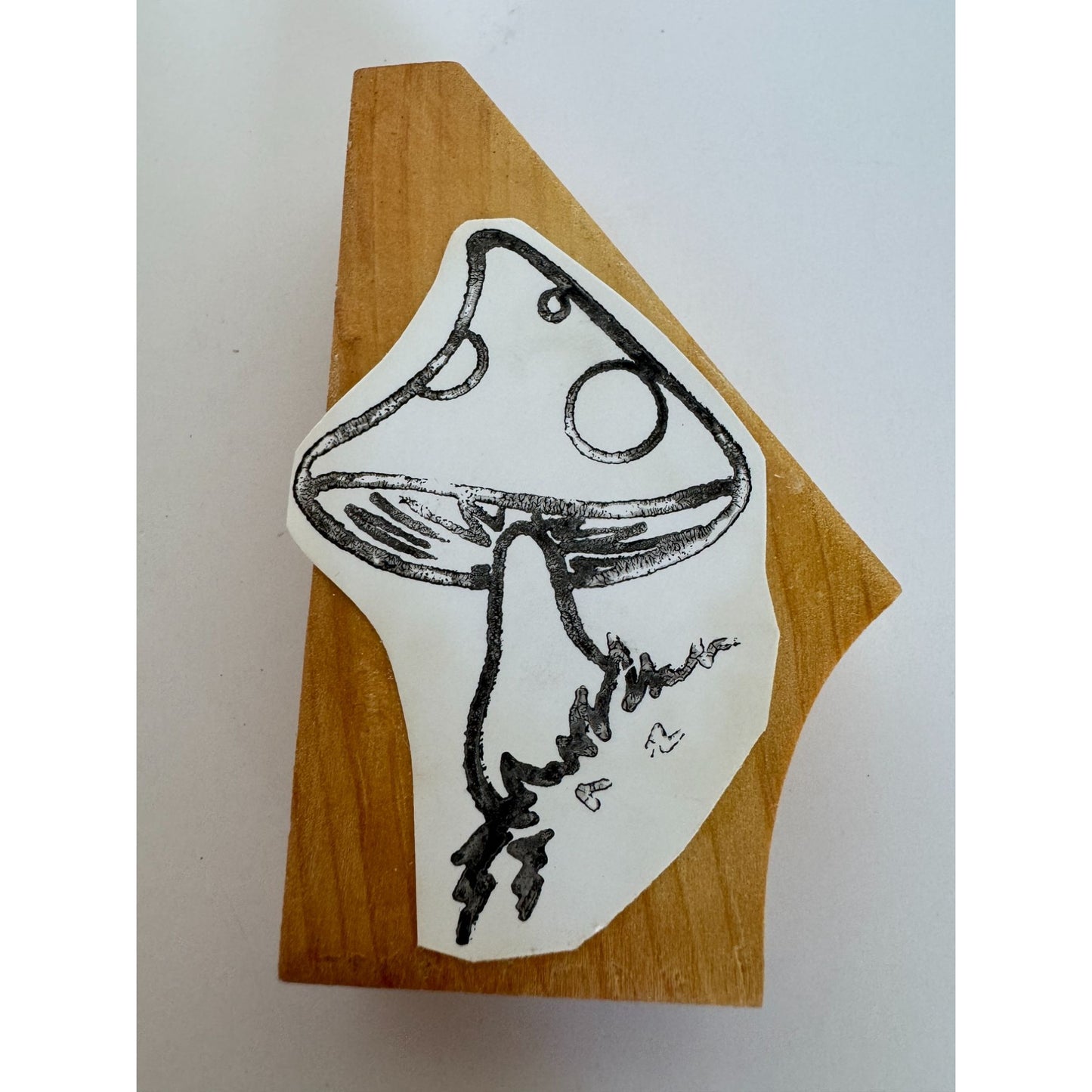 Mushroom Rubber Stamp Woodland Whimsical Forest Outdoor Nature Card Making 3"