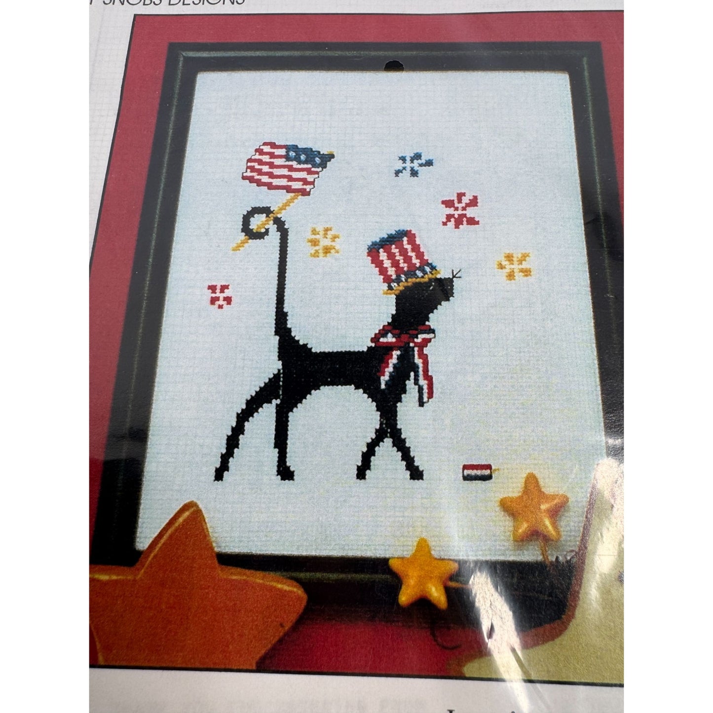 Imaginating Counted Cross Stitch Kit Mr Patriotic Cat Patriotic  USA Silly Snobs